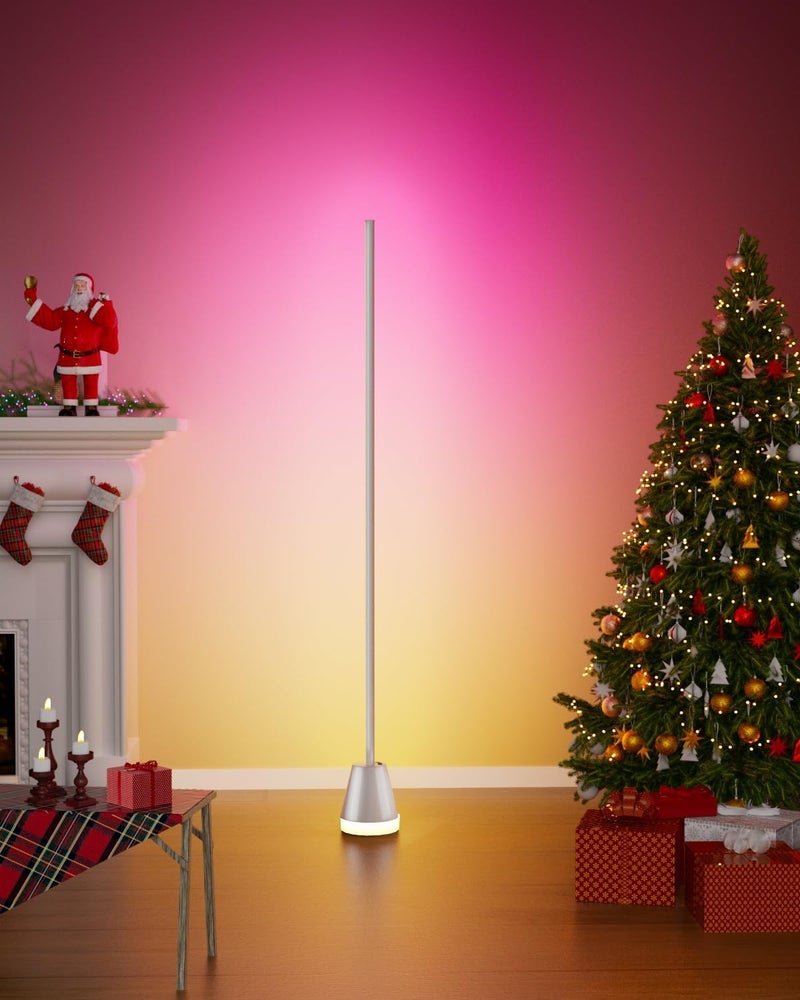 Keepsmile Smart RGB LED Corner Floor Lamp,172 LEDs Bright Standing Lamps for Living Room with APP and Remote,Modern Floor Lamp with Music Sync and 16 Million Colors, Ambient Lighting for Bedroom White - Image 4